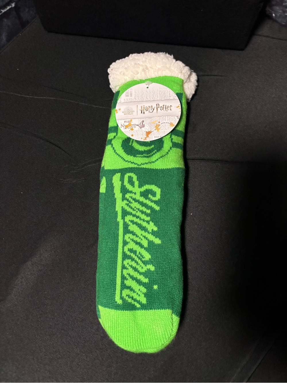 Warner Bros. Slytherin Cozy Crew Socks - Bright Green & Dark Green